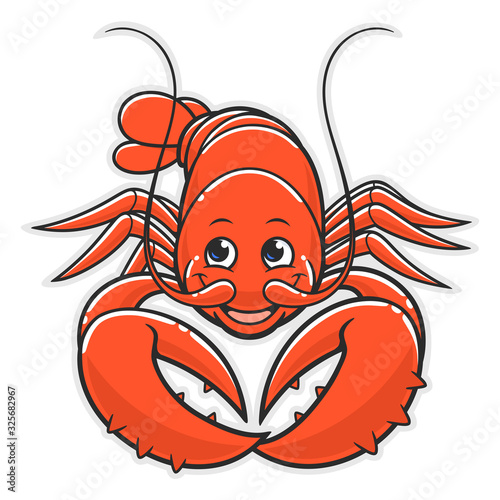 Cartoon lobster front view