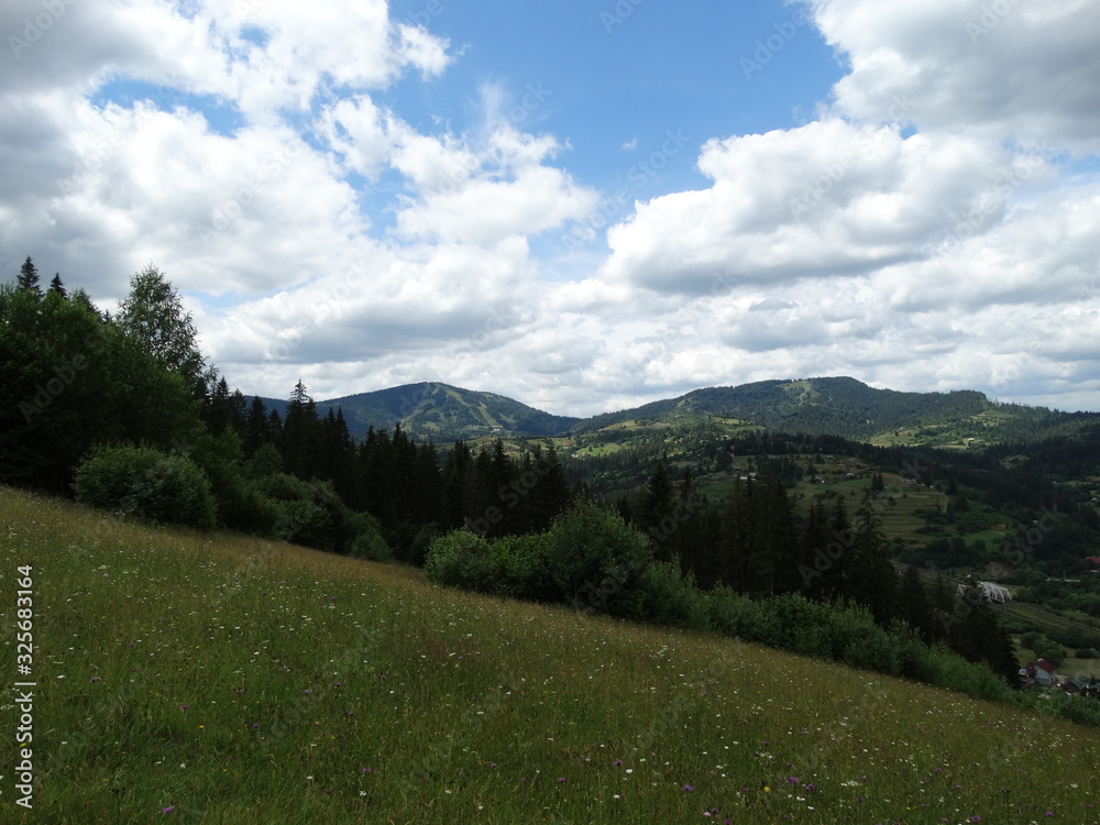 Sky and clouds on mountains