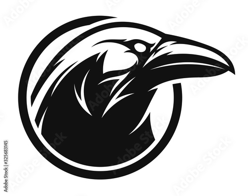 Raven black and white emblem