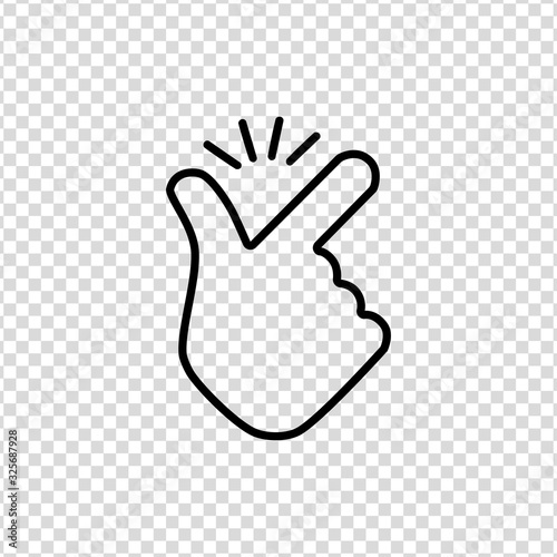 Thin line snap finger like easy logo icon on a transparent background