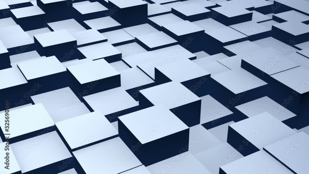 animated background of cubes multi colour overlay. Seamless loop technology background 4K