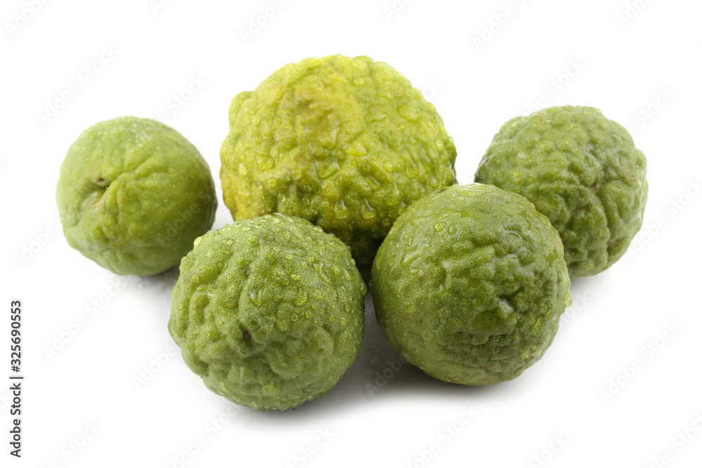 Kaffir lime isolated on white Kaffir lime isolated on white