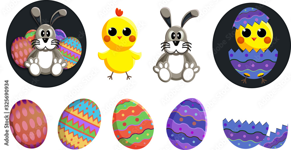Fototapeta premium Easter icons