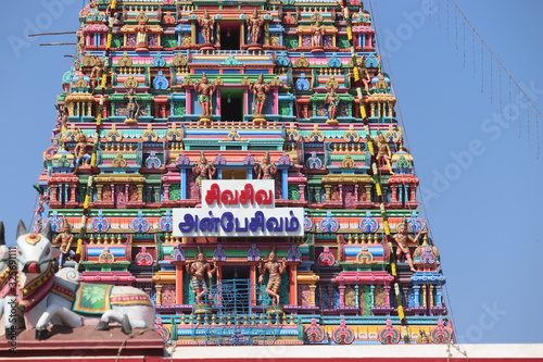 Принти на полотні temple tower chennai Thiruvanmiyur text language tamil