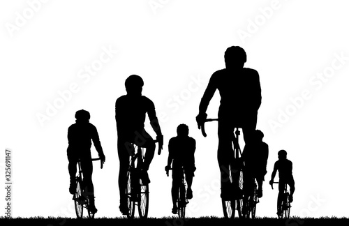 Cycling Silhouette on white background