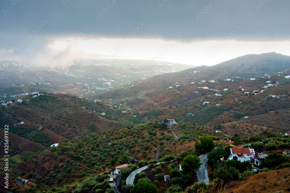 Obraz premium Countryside surrounding the Historic old town of Frigiliana, near Nerja, Costa del Sol, Andalusia, Southern Spain