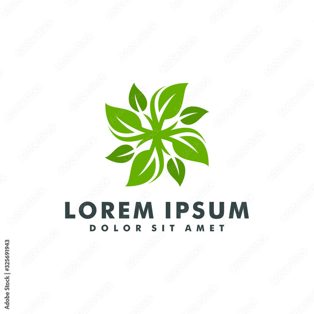 Abstract green leaf logo icon vector design. Landscape sign and symbol illustration Abstract green leaf logo icon vector design. Landscape sign and symbol illustration