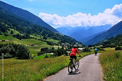 Italy-cyclists in Val di Pejo