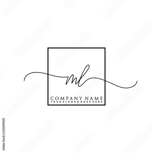 ML Initial handwriting logo vector