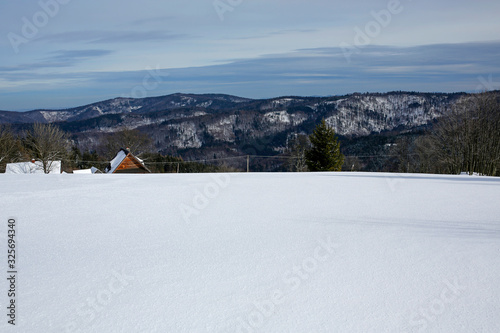 Fototapeta Naklejka Na Ścianę i Meble -  panoramic winter mountain landscape