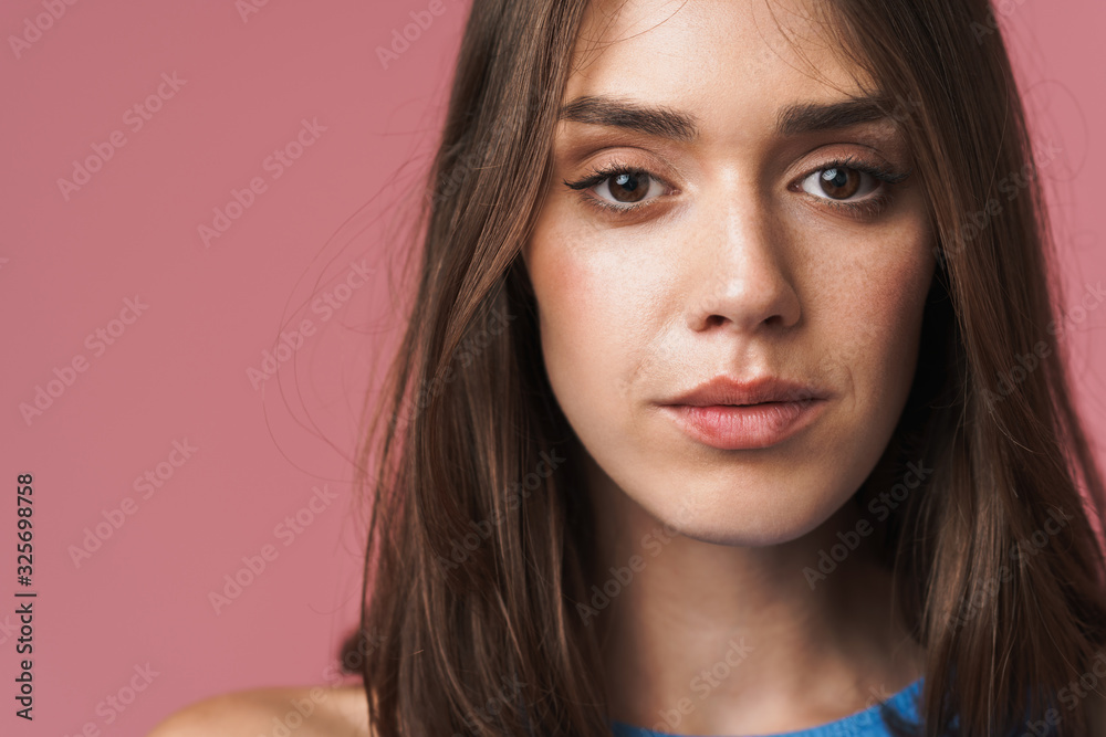 Close up of a beautiful young brunette woman Close up of a beautiful young brunette woman