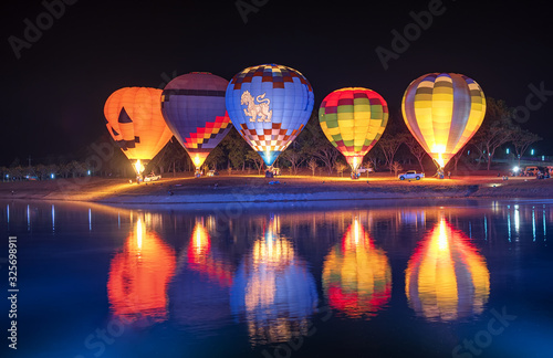 Cuadro en lienzo Balloon fair at Singha Park on February 13,2020 in chiangrai,Thailand