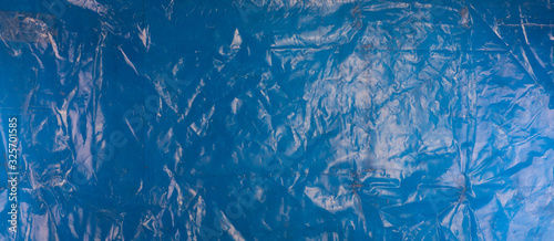 Billede på lærred crumpled blue cellophane abstract background