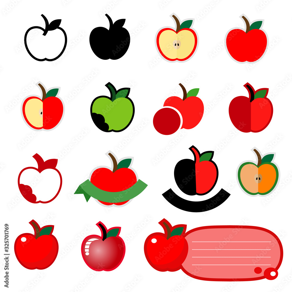 Apple Icon Set Logo Design on white background Apple Icon Set Logo Design on white background