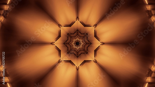 3d illustration background wallpaper of a abstract star pattern kalaidoscope graphic artwork design , abstract 3d rendering of glowing shiny coloful star photo