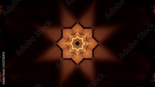 3d illustration background wallpaper of a abstract star pattern kalaidoscope graphic artwork design , abstract 3d rendering of glowing shiny coloful star
