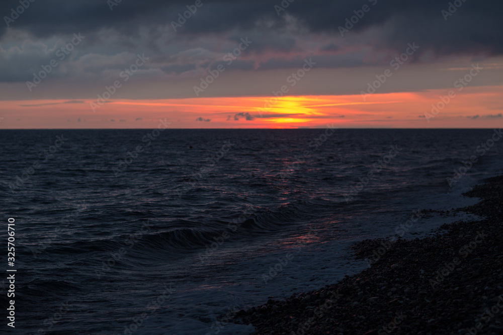 Beautiful sunset on the ocean