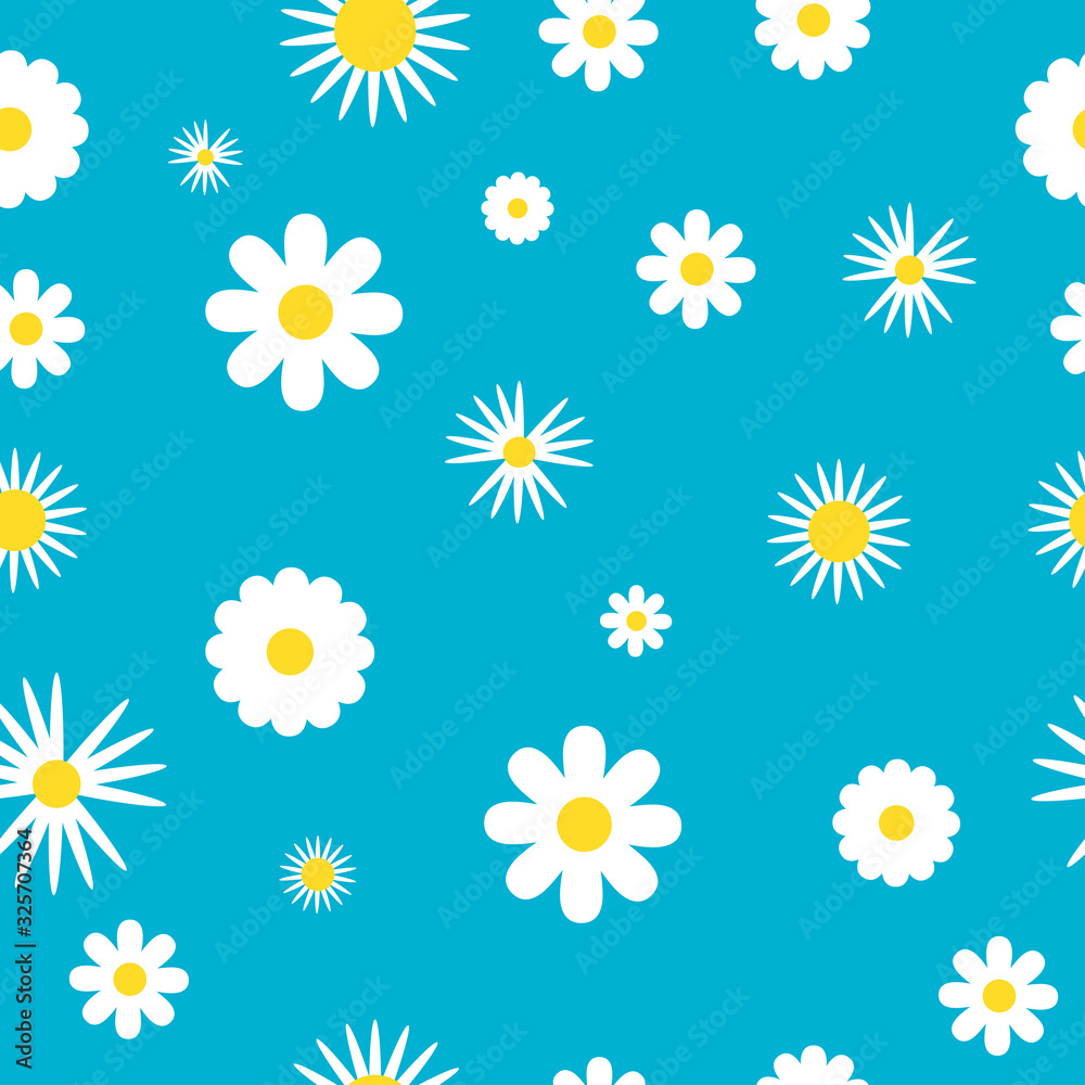 set of vector white flowers, white floral seamless pattern design on blue background set of vector white flowers, white floral seamless pattern design on blue background