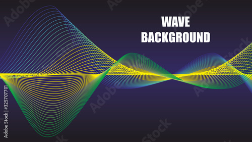 Vector illustration. Wave, colorful abstract geometric gradients background