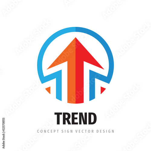 Arrows business logo template design. Strategy progress sign. Market exchange trend symbol. Development growth icon. Ivestment communication. Movement dynamic. Vector illustration. 