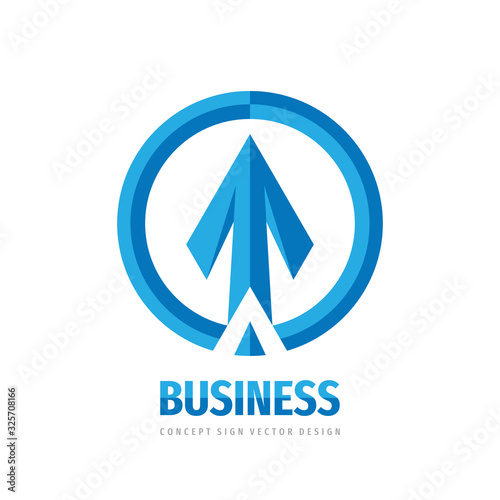 Arrows business logo template design. Strategy progress sign. Market exchange trend symbol. Development growth icon. Ivestment communication. Movement dynamic. Vector illustration. 