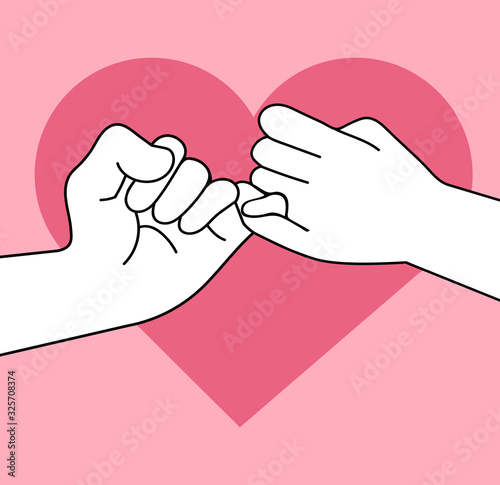 hands making  promise sign vector concept