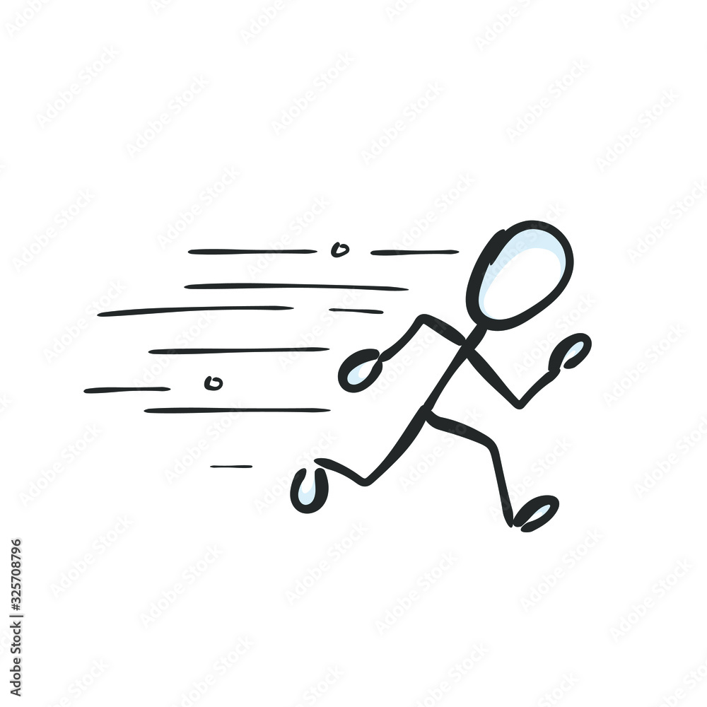 Sketch drawing of a man off to fast start Vector Image