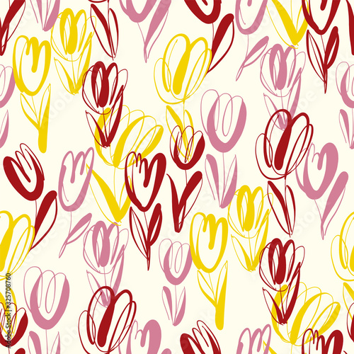 Hand drawn abstract tulip s...