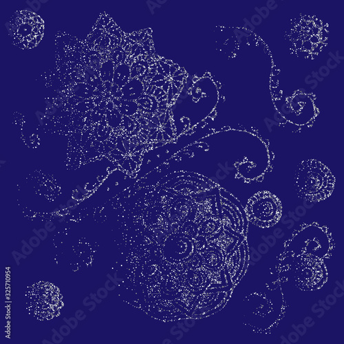 Abstract silver floral pattern. It can be used for wrapping paper, scrapbooking, wallpaper, textile, wedding invitations.