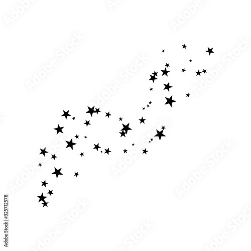 Fireworks star random source stream. Falling Star. Stars on a white background.
