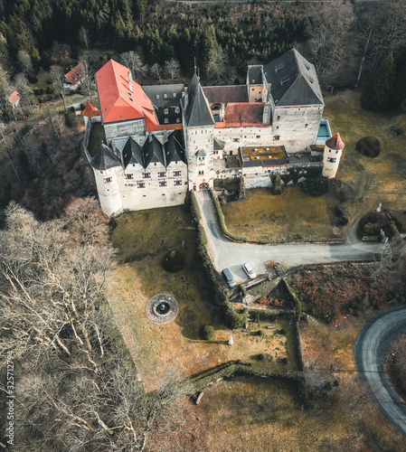 Feistritz Castle in lower Austria aerial view photo