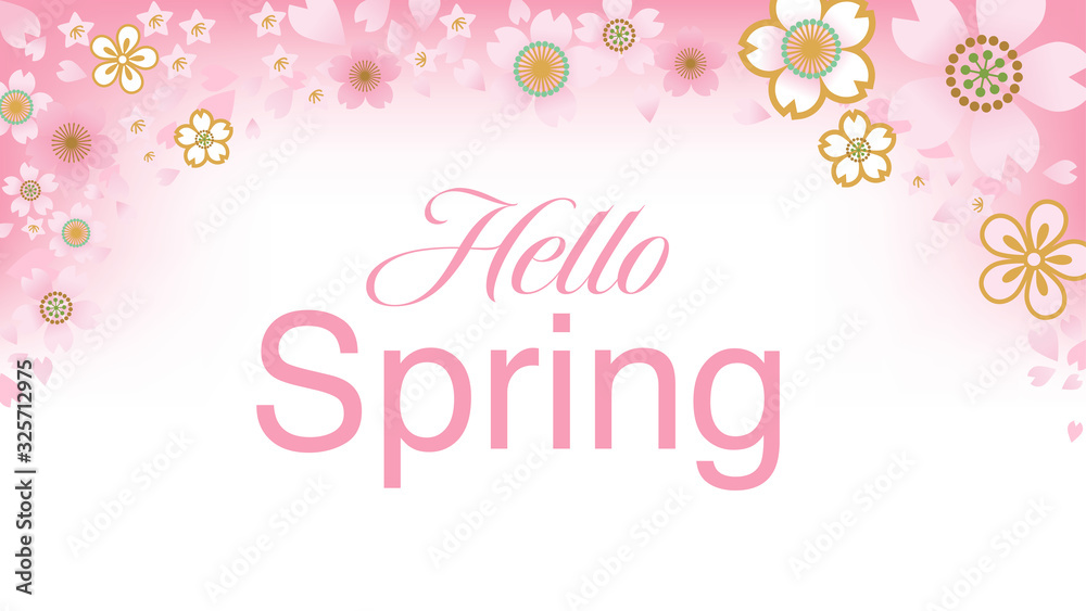 Naklejka premium Cherry blossom flower confetti - included words 