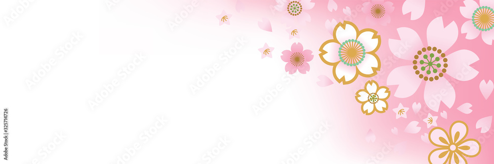 Cherry blossom flower confetti - banner ratio