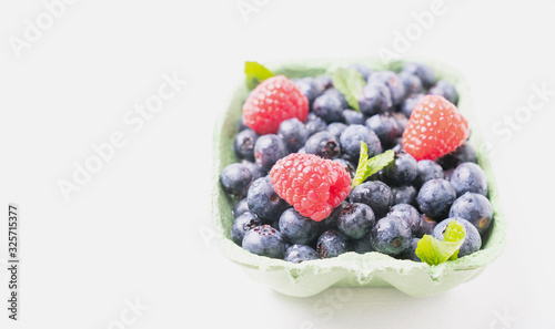 Ripe and juicy fresh blueberries