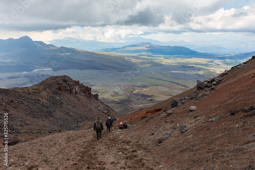 View from Cotopaxi volvcano during trekking trail. Cotopaxi National Park, Ecuador. South America.