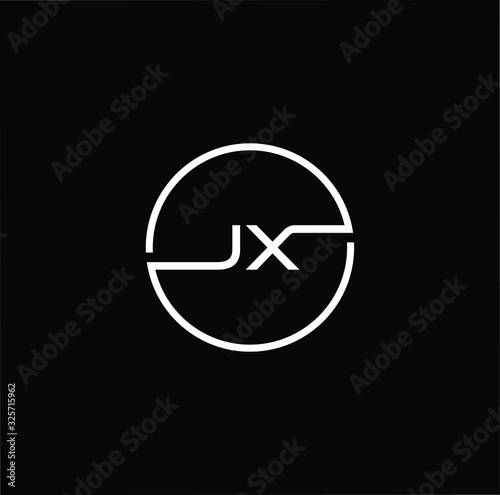 Minimal elegant monogram art logo. Outstanding professional trendy awesome artistic JX XJ initial based Alphabet icon logo. Premium Business logo White color on black background photo