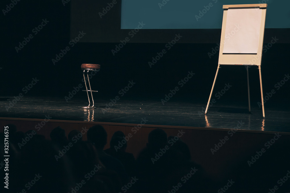 podium in the conference room before the business presentation. Stock