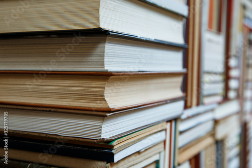 Books stack texture and background