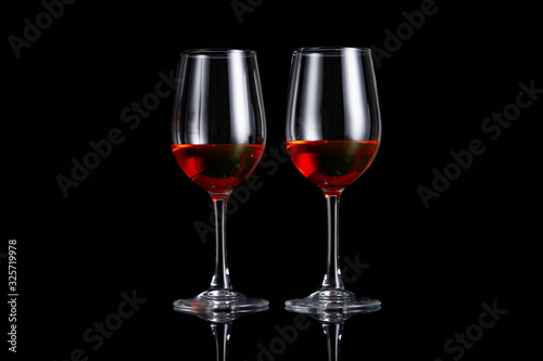 Glass red wine cup