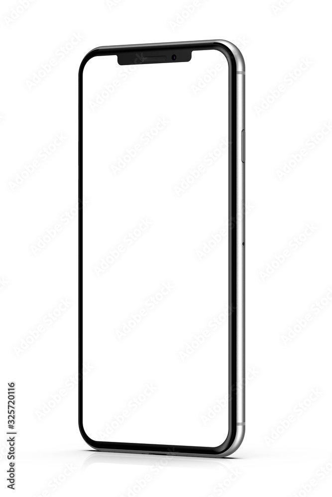 Smartphone with blank screen, isolated on white background. Template, mockup. Smartphone with blank screen, isolated on white background. Template, mockup.