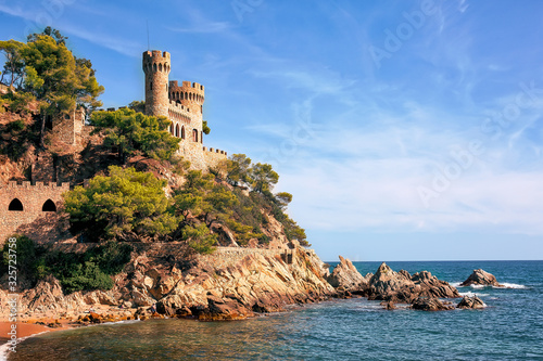 Beautiful summertime travel destination on Balearic coast of Spain, the town of Lloret de Mar photo