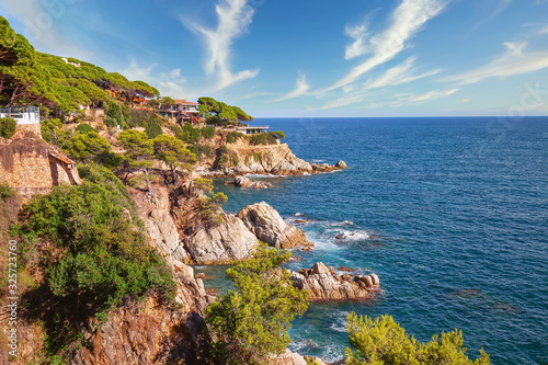 Photography Beautiful coast of Balearic sea in Lloret de Mar, Spain