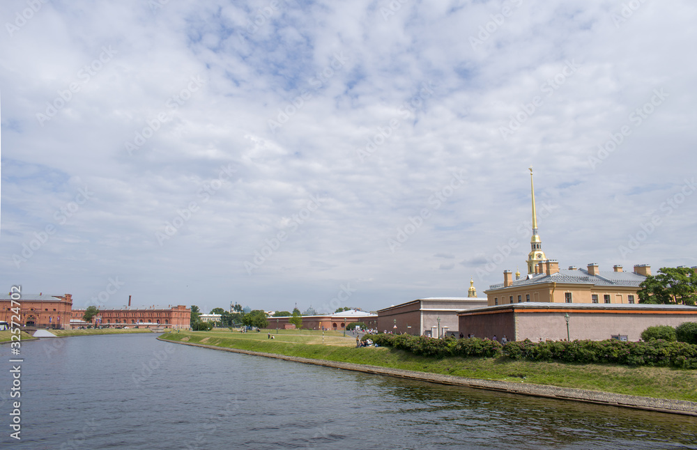 Peter and Paul Fortress in St. Petersburg on a sunny day Peter and Paul Fortress in St. Petersburg on a sunny day