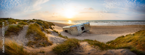 Fotografie coucher de soleil vu des dunes