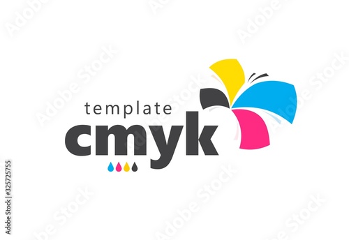 Cmyk logo colored blank abstract butterfly