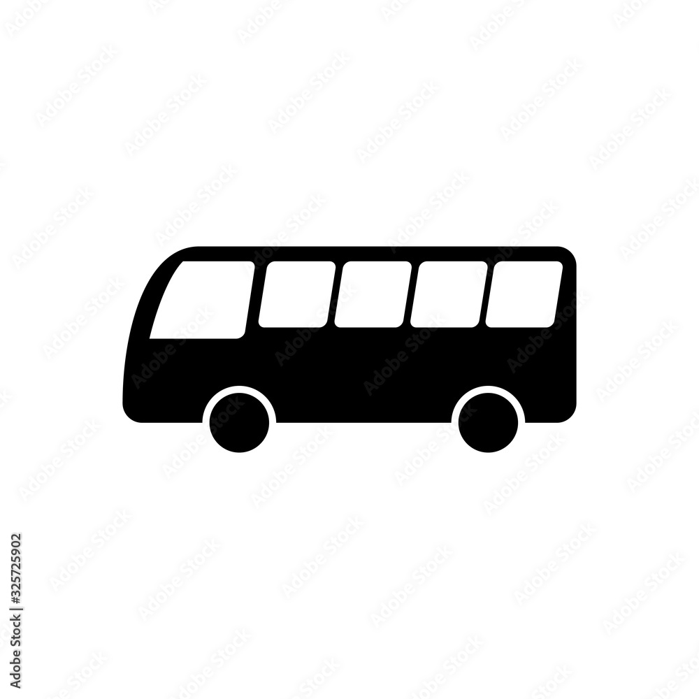 Bus Icon Vector. Black bus vector icon