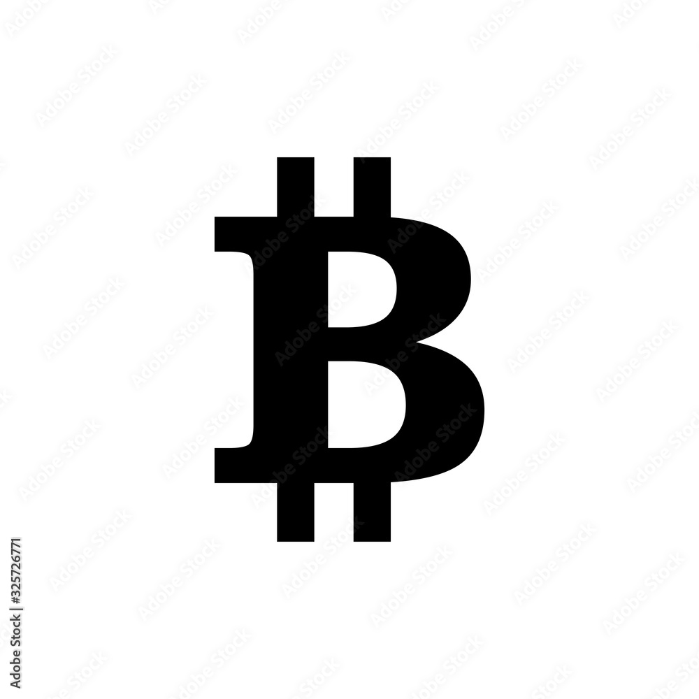 Fototapeta premium Bitcoin sign icon. Crypto currency symbol. Blockchain. Cryptocurrency