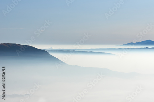 阿蘇山の雲海。熊本県阿蘇市大観峰から撮影。