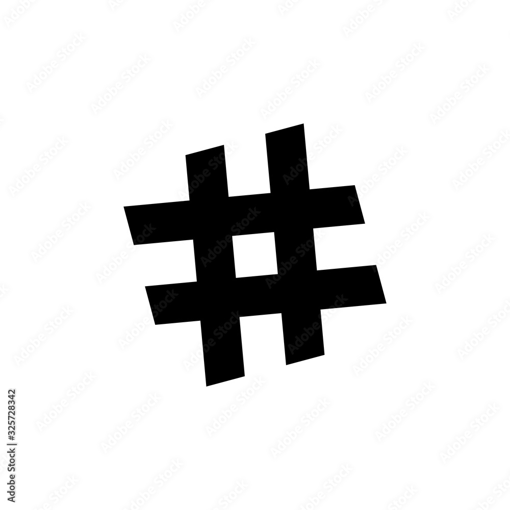 Obraz premium Hashtag icon vector isolated on white background. black hashtag icon