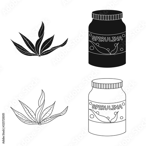 Isolated object of protein and sea logo. Set of protein and natural vector icon for stock.
